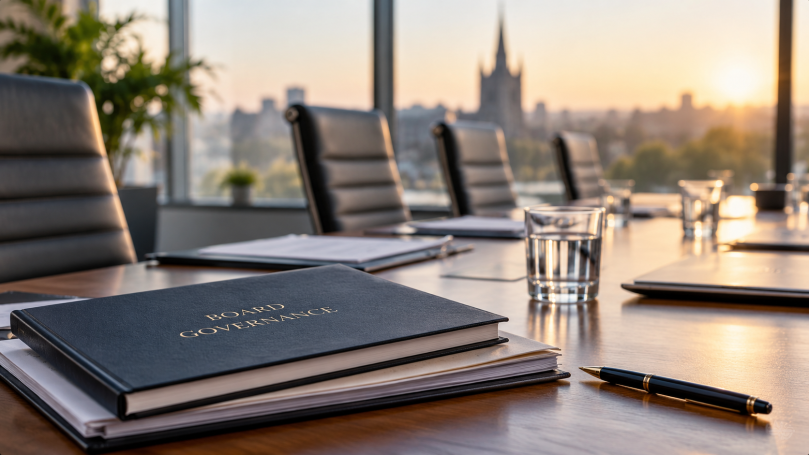 Boardroom and governance papers illustrating the role of the company secretary